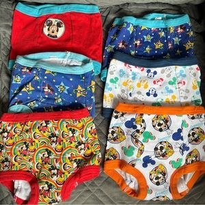 3T Mickey Mouse Potty Training underwear.  Bundle of 6.